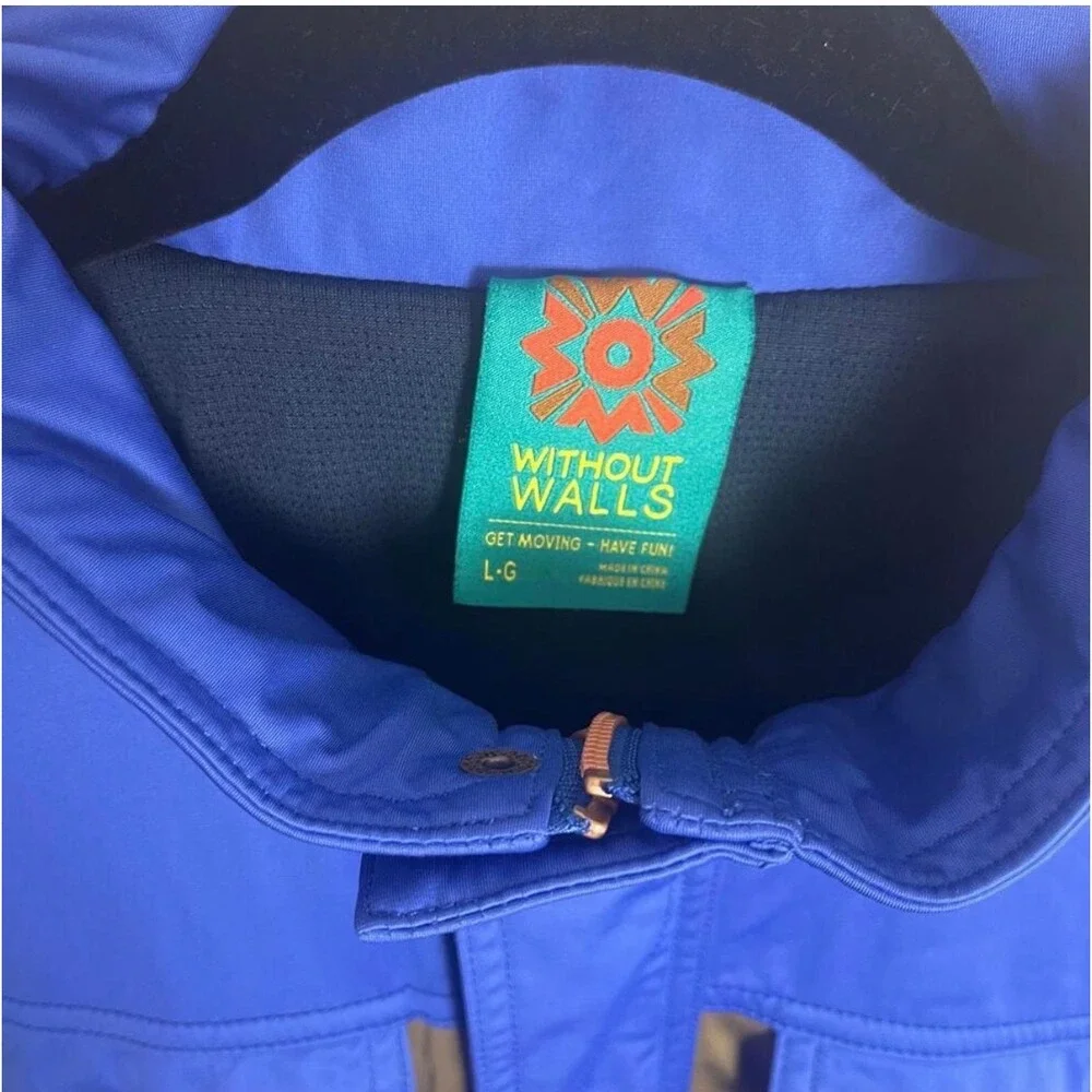 Without Walls Jacket Mens Large Blue Colorblock Hooded Utility Field Parka Coat
